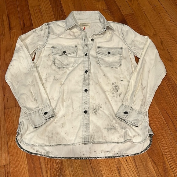 NWT Current/Elliot Women’s Distressed White Top Size 1 - Picture 1 of 5